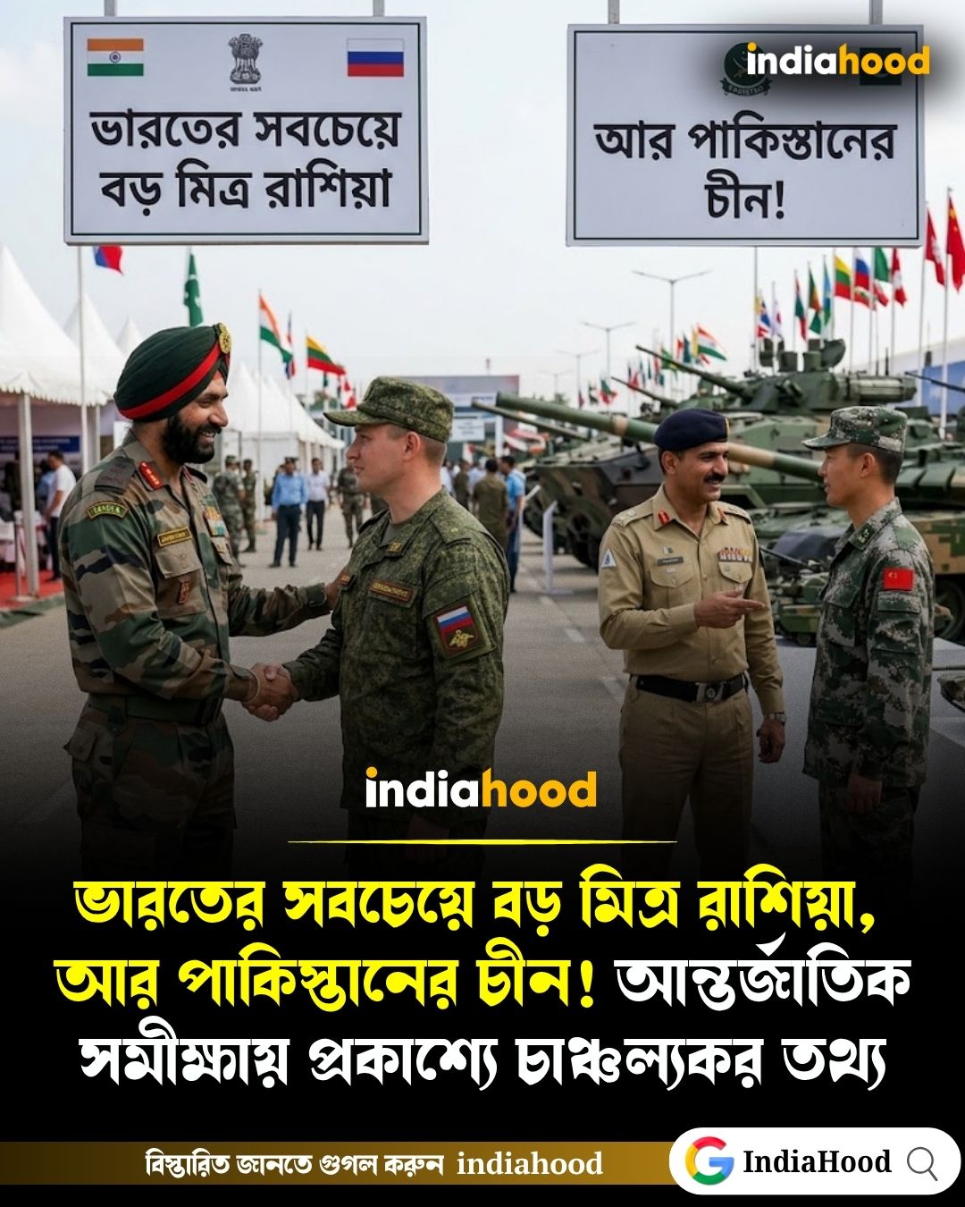 ভারতের সবচেয়ে বড় মিত্র রাশিয়া,  আর পাকিস্তানের চীন!